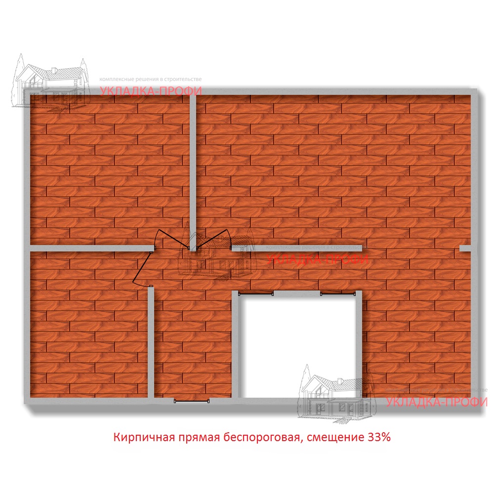 Настил ламината параллельно стене смещение 33%